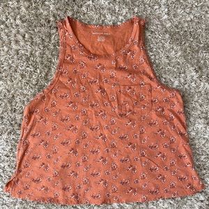 Womens American Eagle XL Peach Floral Tank